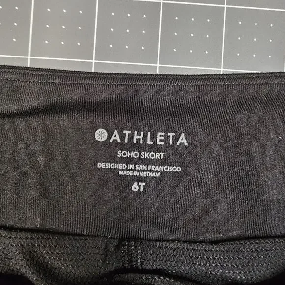 Athleta Soho Skort 6 Tall Black Yoga Golf Tennis Hike Preppy Stretch Athliesure - Picture 3 of 8